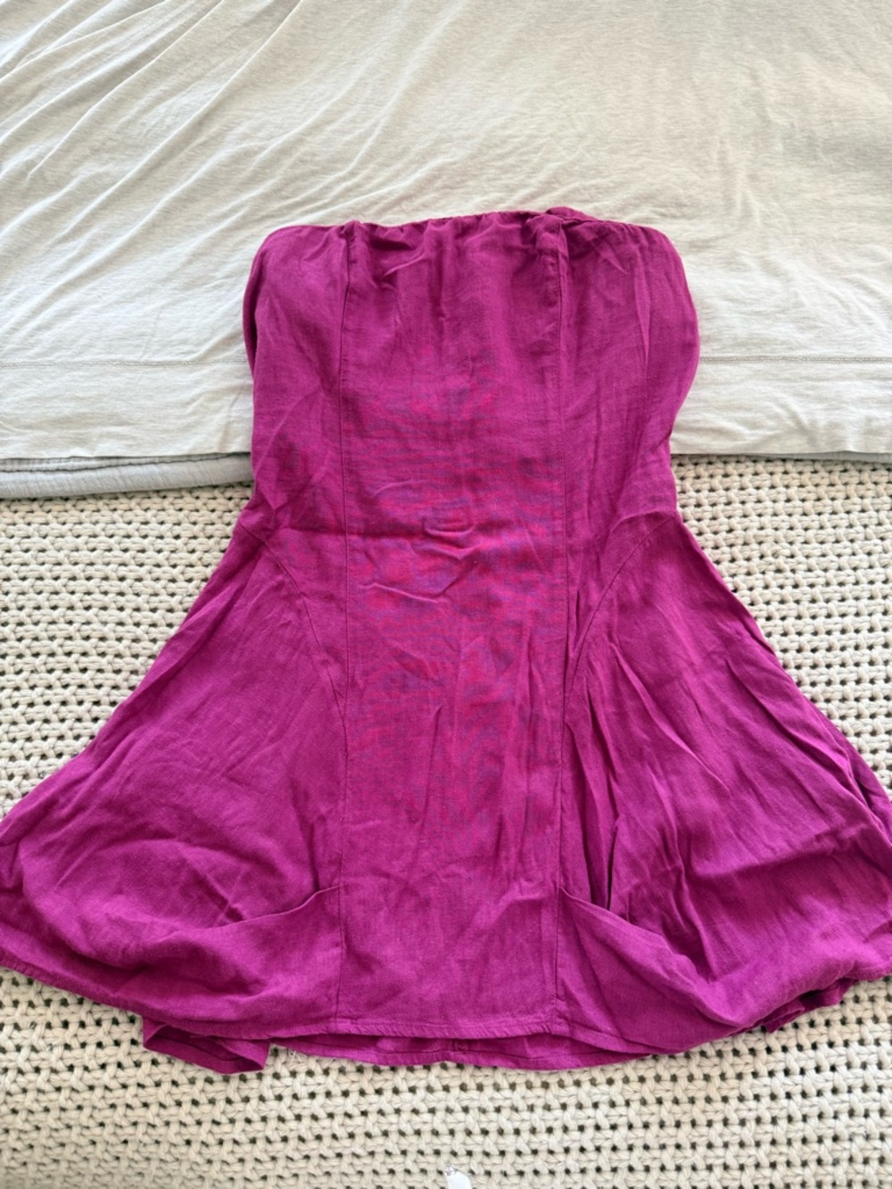 Free People Purple Linen Mini Dress NWOT